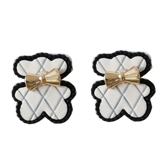 💙💕💕Last one⚡️Cute Plaid Bears Stud Earrings - Picture 9 of 15